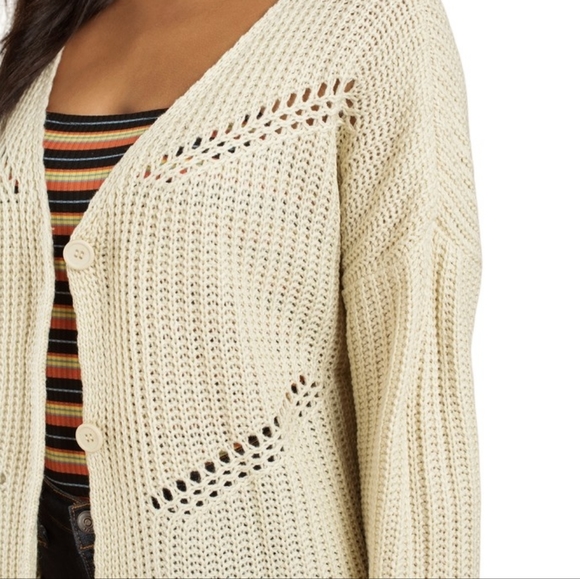TOBI Spring Equinox Cream Button Front Cardigan Sweater Womens Size S - Picture 4 of 12